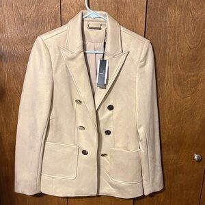 Women's Cream Double-Breasted Jacket